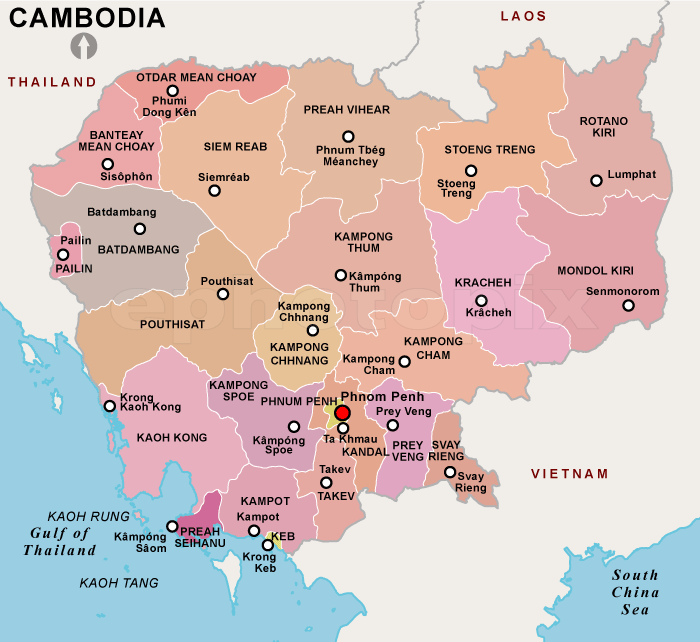 kambodscha regional karte